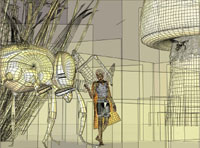 Faerie and Bee (wireframe)